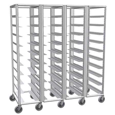 Lockwood Manufacturing 4-Column Mail Tray Caddie, Holds 40 Trays, Adjustable 3.5" Wide Supports RR69-10-3-12-4W